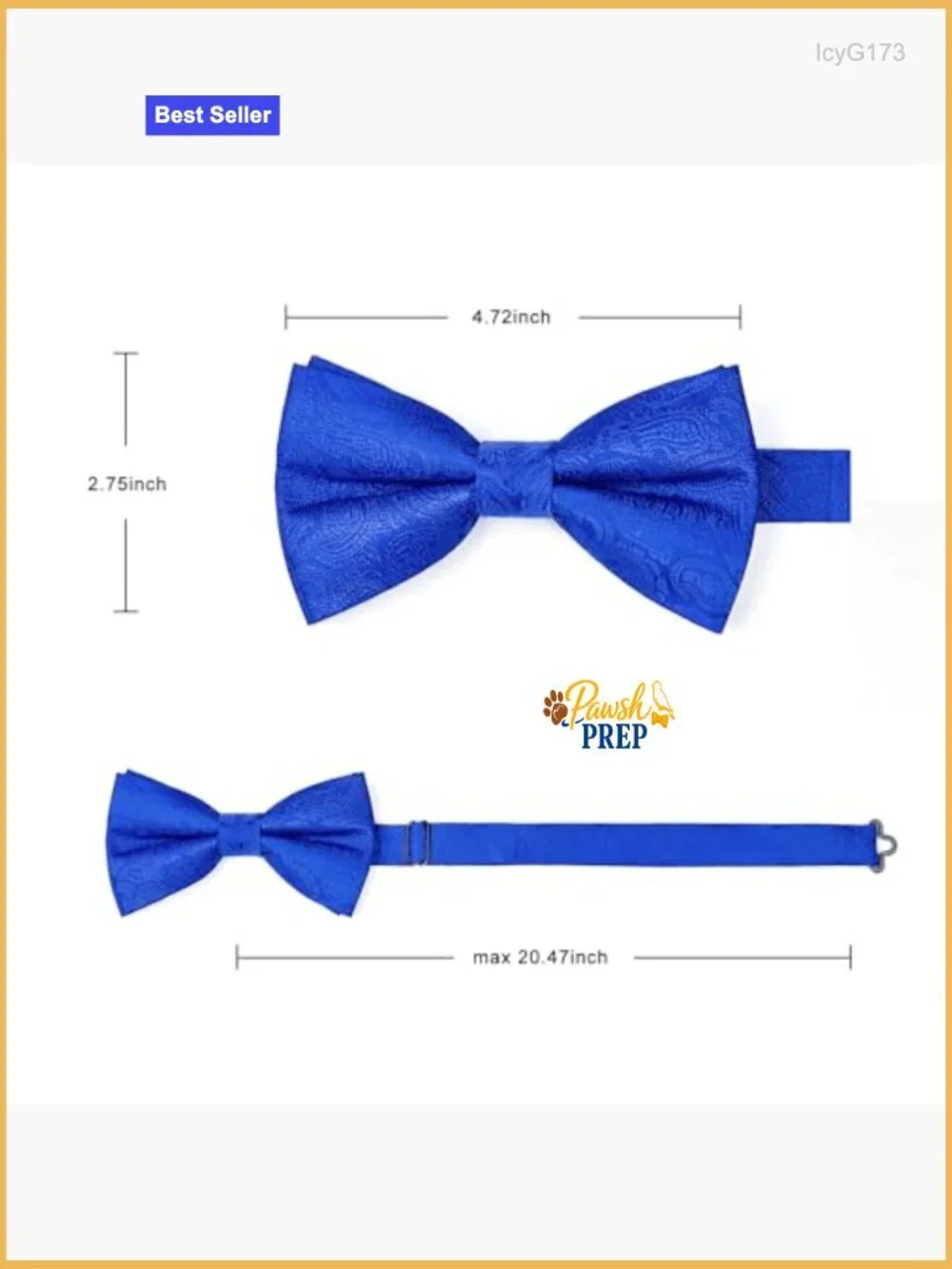 Pre-Tied Bow Tie Set with Pocket Square and Cufflinks, Adjustable